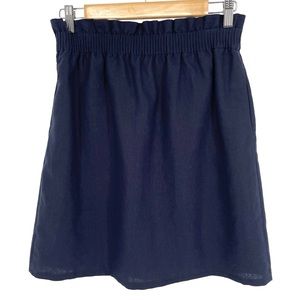 J.Crew Factory Sidewalk Linen Cotton Lined Skirt Navy Women’s 4